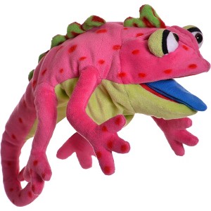 Living Puppets: Cammy The Pink Chameleon - 16" Plush Hand Puppet, Handmade - 1 of 4