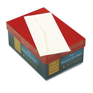 Southworth 25% Cotton #10 Business Envelope Natural 24 lbs. Wove 250/Box FSC J404N10 - 1 of 4
