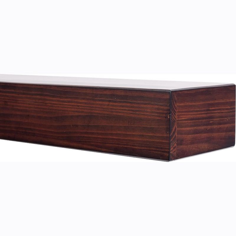 Austin Floating Wood Mantel Shelf Pine Wood Rustic Shelf | Mantels Direct, 2 of 7