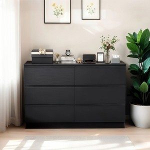 Okak 6 Deep Drawer Dresser for Bedroom,Modern Closet Dressers Wood Spacious Dresser Storage Cabinet Large Nightstand for Living Room Entryway - 1 of 4