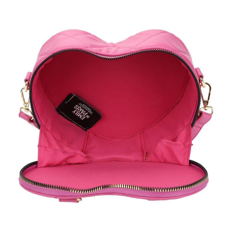 Emily In Paris Women's Pink Heart-Shaped Crossbody Handbag, 3 of 7