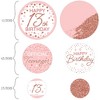 Big Dot of Happiness 13th Pink Rose Gold Birthday - Happy Birthday Party Giant Circle Confetti - Party Decorations - Large Confetti 27 Count - 2 of 4