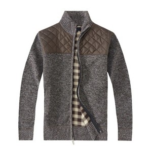Gioberti Men's Knitted Regular Fit Full Zip Cardigan Sweater With Soft Brushed Flannel Lining - 1 of 3