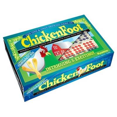 Dominoes chicken Foot Double 9 Tournament Size Set with colored Dots 