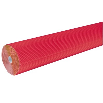 Corobuff Solid Color Corrugated Paper Roll, 48 Inches x 25 Feet, Flame Red