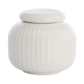 Gibson Mio 12 Ounce Round Stoneware Sugar Bowl with Lid in Sea Salt