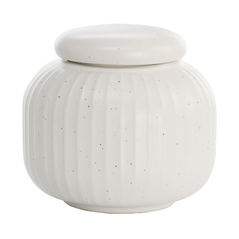 Gibson Mio 12 Ounce Round Stoneware Sugar Bowl with Lid in Sea Salt, 1 of 7