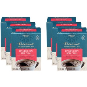 Teeccino Dandelion Red Chai Roasted Herbal Tea - Case of 6 - 10 Bags - 1 of 2