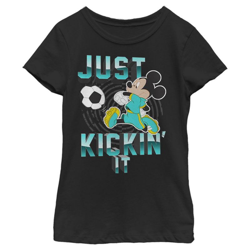 Girl's Disney Mickey Mouse Soccer Just Kickin' It T-Shirt, 1 of 5