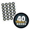 Big Dot of Happiness Cheers and Beers to 40 Years - 40th Birthday Party Circle Sticker Labels - 24 Count - 2 of 4