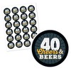 Big Dot of Happiness Cheers and Beers to 40 Years - 40th Birthday Party Circle Sticker Labels - 24 Count - image 2 of 4