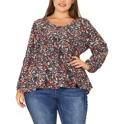 Agnes Orinda Women's Plus Size Shirt Floral Botton Up Tie 3/4 Sleeve Tunic  V Neck Blouse White 3x : Target