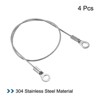 Unique Bargains Stainless Steel Lanyard Cable Eyelets Ended Security Wire Rope Silver 4 Pcs - image 3 of 4