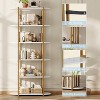 6 Tier Book Shelf, Modern Tall Bookshelf, Industrial Bookcase Corner Storage Organizer,White - 4 of 4