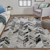 Micah Modern Chevron Black/Gray/Silver Area Rug - 2 of 4