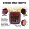 Dolonm Set of 3 Ceramic Planter Set with Drainage - Frost Resistant Planter for Outdoor Use - 3 of 4