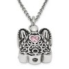 Black Bow Jewelry Antiqued Stainless Steel CZ Birthstone Angel Ash Holder Necklace 18 In - 2 of 4