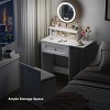 NicBex Vanity Desk with Mirror Dressing Table with Power Outlet, Drawers and Large Storage Cabinet, Makeup Table with Sturdy Iron Bracket - 3 of 4