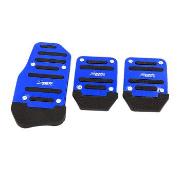 Unique Bargains 3 in 1 Non-Slip Automatic Car Gas Brake Pedals Pad Cover Blue 5.91" 3pcs