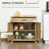 Okak Barn Door Style Buffet Cabinet with Storage for Living Room 34.5" Farmhouse Kitchen Sideboard Cabinet with Adjustable Shelf - 4 of 4