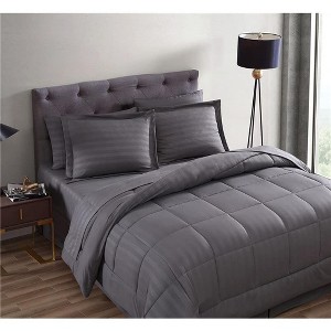 The Nesting Company Maple Dobby Stripe Bedding Set -8 Piece Comforter Set and Sheet Set Set Super Soft & Comfortable - 1 of 4