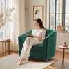 28.4'' Chenille Fabric Swivel Wide Upholstered Barrel Accent Chair with Wood Base, 360¡ã Swivel, Thick Cushion and Easy Assembly - 2 of 4
