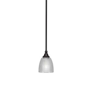 Toltec Lighting Stem 1 - Light Pendant in  Espresso with 5" Clear Ribbed Shade - 1 of 1