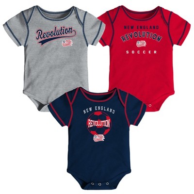 MLS New England Revolution Baby Boys' 3pk Bodysuit Set - 18M