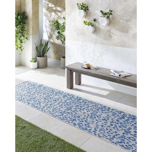 Hauteloom Skipsea Blue Leopard Performance Rug - 1 of 4