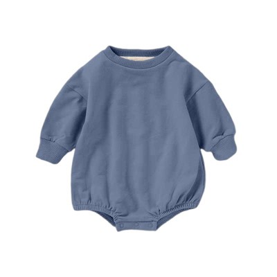 Organic Cotton Bubble Romper | Blue | Charlie Lou Baby