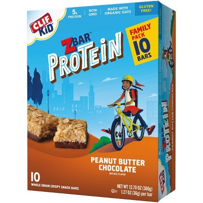 CLIF Kid ZBAR Protein Chocolate Peanut Butter Snack Bars - 10ct