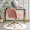 NicBex Office Chair with Artificial Alpaca Wool, Home Office Chair with Golden Metal Base, Adjustable Desk Chair Swivel Office Chair, Vanity Chair - 4 of 4