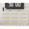 Rattan 9 Drawer Dresser for Bedroom with Charging Station, Double Wood Chest, Rustic Farmhouse Dresser for Living Room, Entryway - 3 of 4