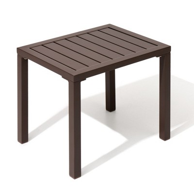 Crestlive Products Outdoor Side Table Aluminum Rectangular Side/End Table, Small Patio Coffee Bistro Table for Outdoor Indoor