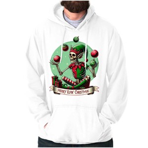 Christmas Skeleton Juggling Elf Hoodie Sweatshirt Women Men Brisco Brands - 1 of 4