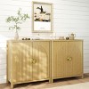 Vlsrka 31.5-Inch Rustic Wood Sideboard with Fluted Doors and Adjustable Shelves – Ideal for Dining Room, Living Area, or Entryway. - 4 of 4