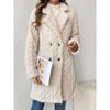 Coolmee Women's Double Breasted Lapel Neck Flannelette Coat Faux Fur Warm Outwear Jackets - 2 of 4