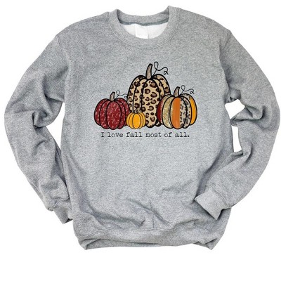 Simply Sage Market Women's Graphic Sweatshirt I Love Fall Most Of All Pumpkins