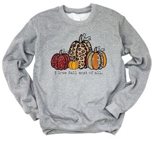 Simply Sage Market Women's Graphic Sweatshirt I Love Fall Most Of All Pumpkins - 1 of 2