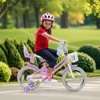 Costway 16" Kids Bicycle with Basket Doll Seat Colorful Streamers Training Wheels Purple - 2 of 4