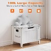 Storage Chest, Storage Trunk with Cushion Seat, 2 Safety Hinges, Storage Bench, Wooden Storage Organizer, Shoe Bench for Entryway, Living Room - 2 of 4