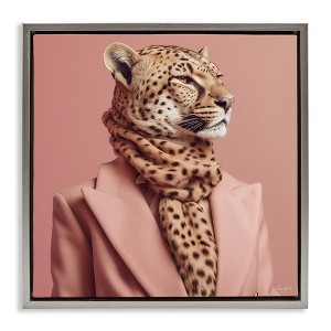 Stupell Industries Fashionable Cheetah Portrait Floating Frame Canvas Art - 1 of 4