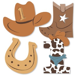 My First Rodeo - DIY Shaped Little Cowboy 1st Birthday Party Cut-Outs - 24 Count - 1 of 4