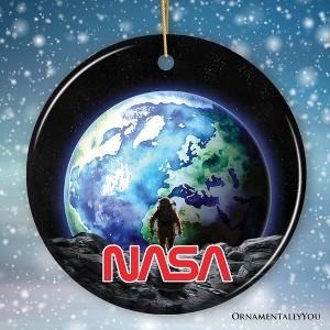 Artistic NASA Handcrafted Christmas Ornament, Astronaut in Outer Space with the Planets| OrnamentallyYou - 1 of 4