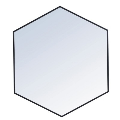 Elegant Lighting Metal frame hexagon mirror 41 inch in Black