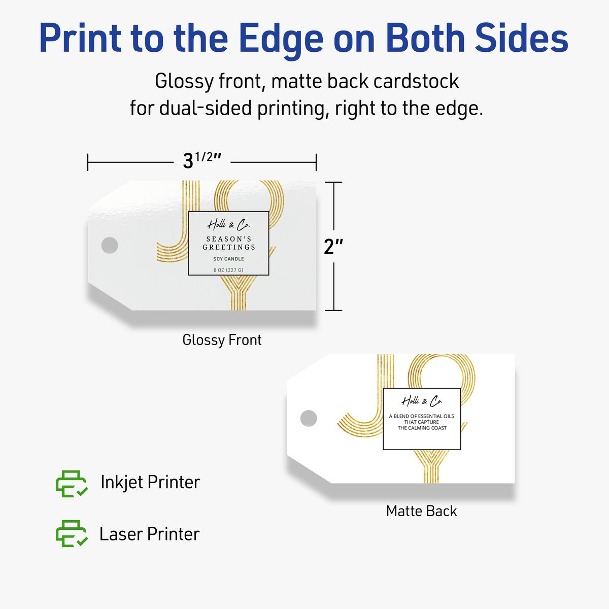 2" x 3-1/2" Rectangular Banner, Glossy White Printable Tags - thumbnail 6