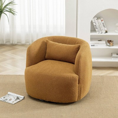 Boucle Upholstered Swivel Armchair - Kinwell