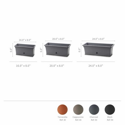 Terracotta 16-Inch Rectangle Plastic Outdoor Planter