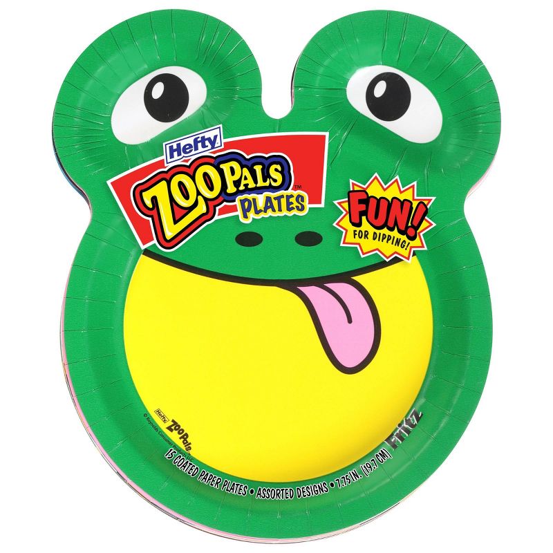 Hefty Disposable Dinnerware Plates - Zoo Pals - 15ct, 1 of 9