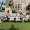 EROMMY 6 PCS Outdoor Metal Conversation Set With 360° Swivel Rocking Chairs, Sofa, &Ottoman For Patio, Garden, Deck Or Poolside - 2 of 4